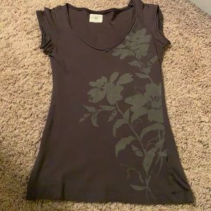 Brown flower detail t shirt